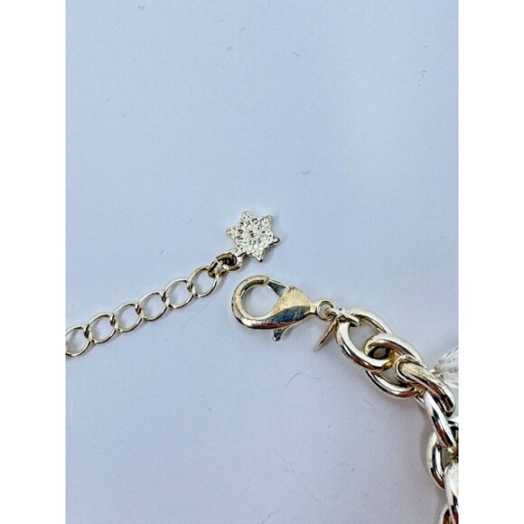 Avon SP Charm Bracelet Snowflake Vintage 1980s Silver Tone 6 Inch Christmas - Picture 5 of 8